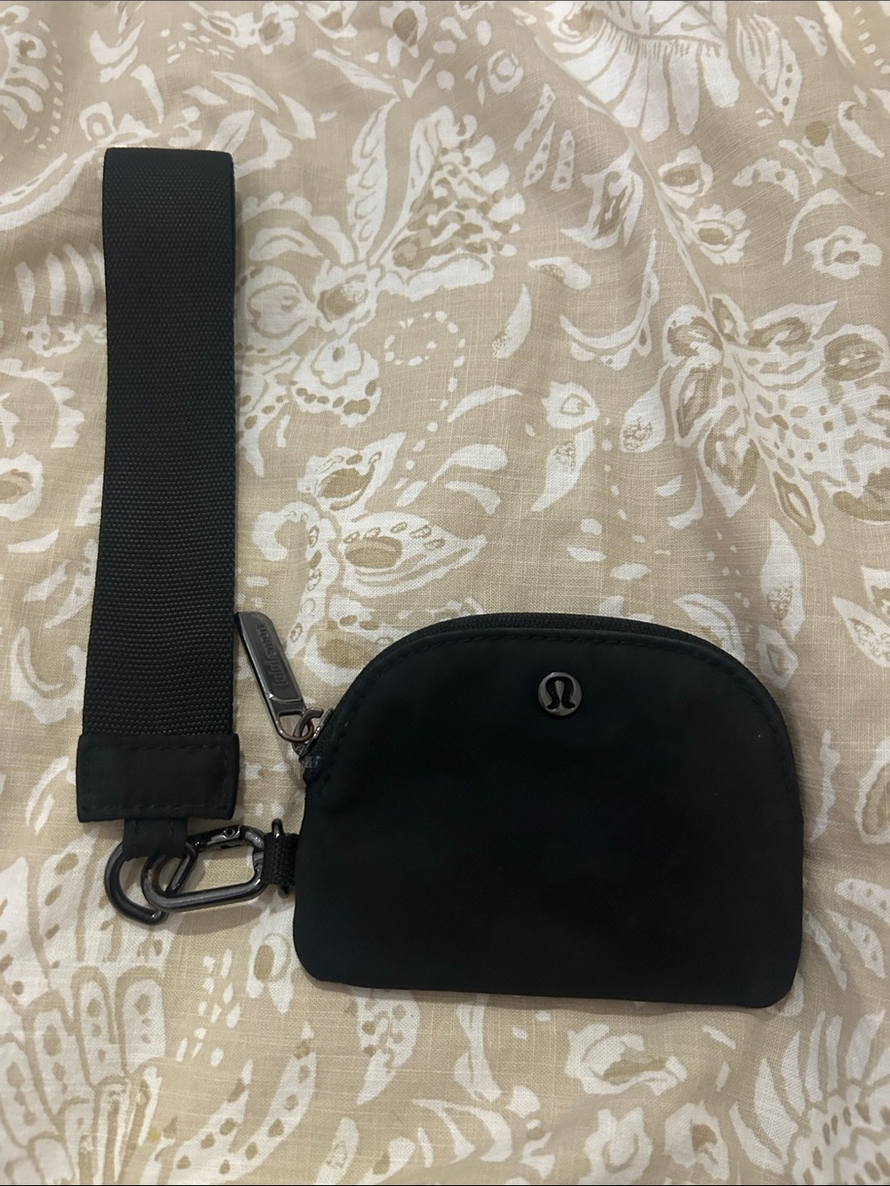 lululemon athletica Black Wristlet Key & Card Holder with Strap